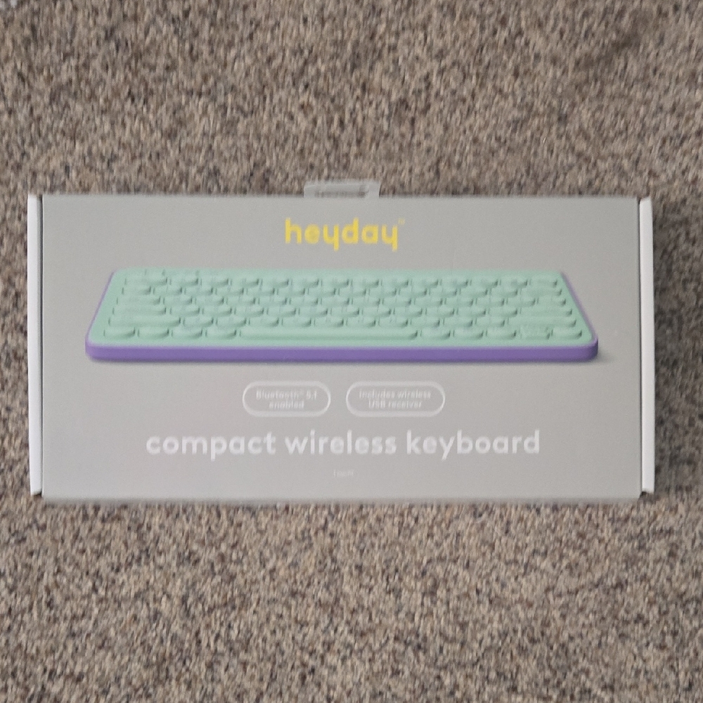 Wireless Keyboard Light Teal Bluetooth & USB Wireless Receiver